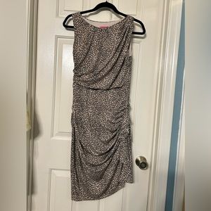 Betsey Johnson:cheetah print ruched dress size 8